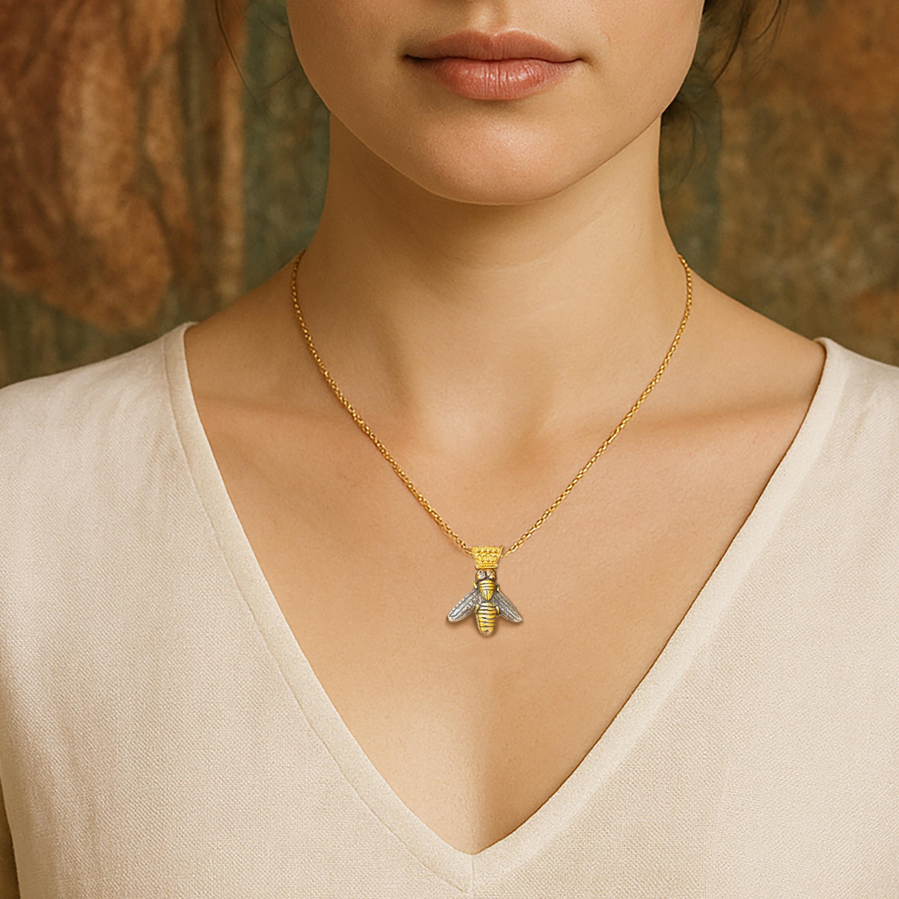 BEE 24Kt Gold und Silber 4.Cent. BC altgriechisch Anhänger im Angebot 2