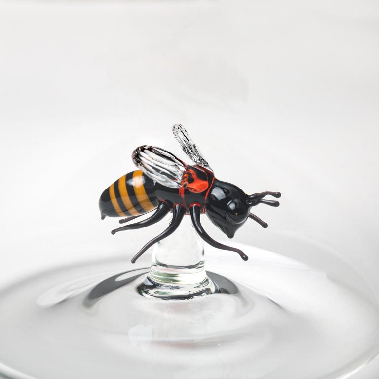 Other 'Bee Bottle' Hand Blown Glass Bottle by Simone Crestani For Sale