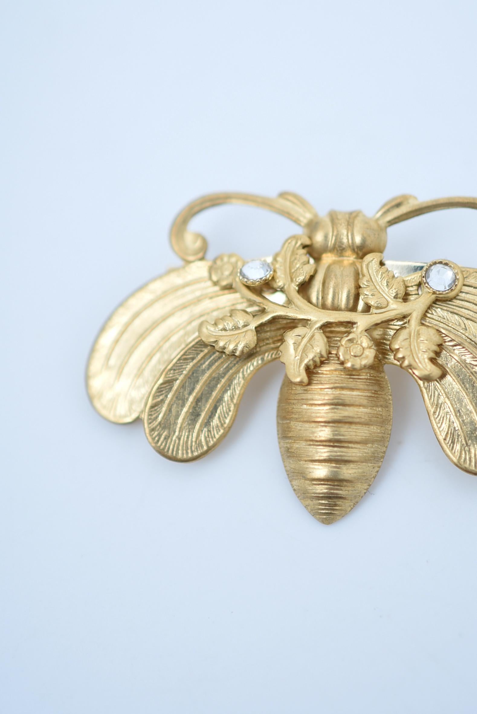 Artisan Broche en forme d'abeille / bijou vintage, broche vintage en vente