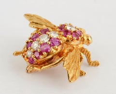 Bee Brooch with Rubies and Diamonds