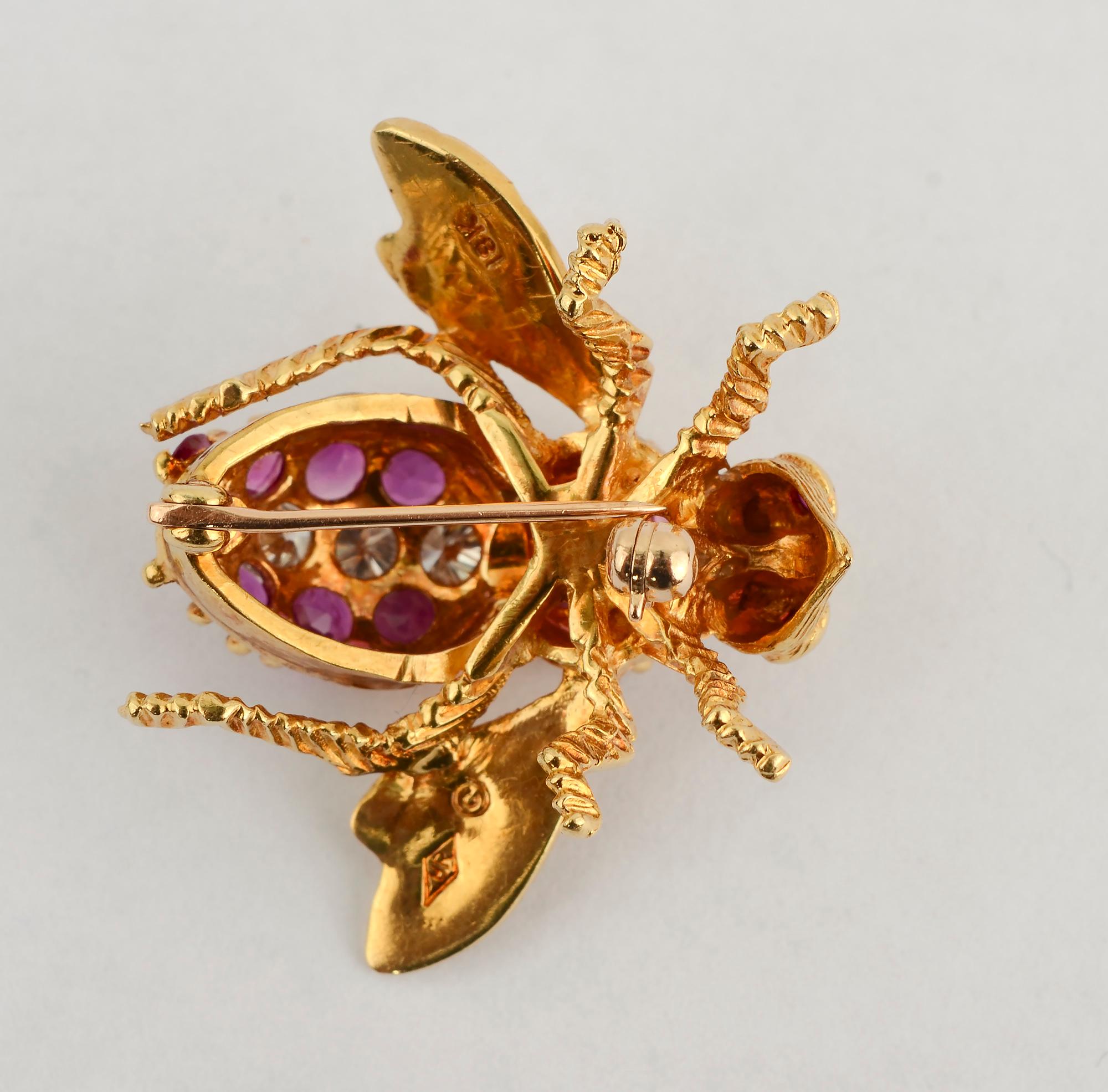 Bee Brooch with Rubies and Diamonds 1