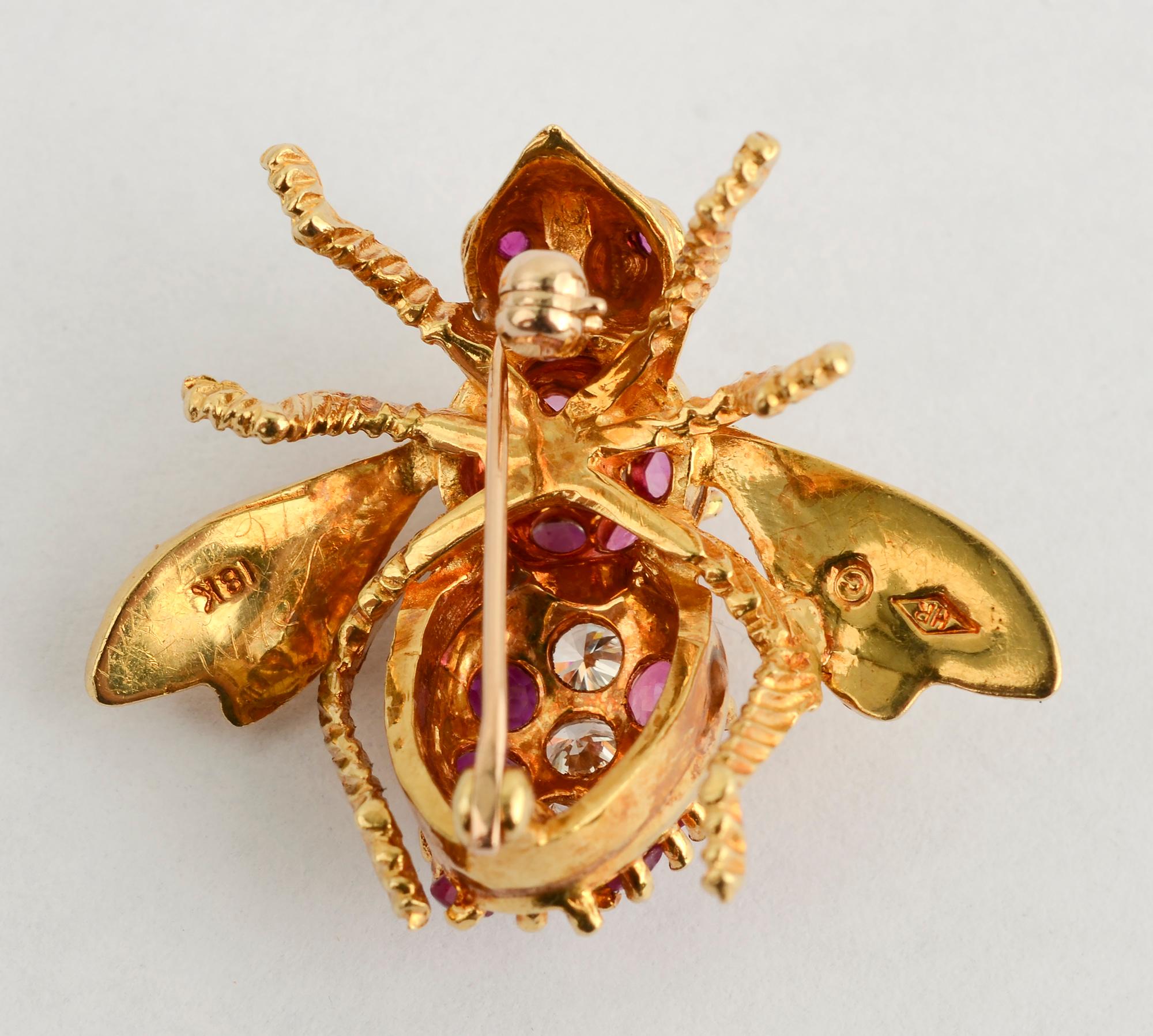 Bee Brooch with Rubies and Diamonds 2