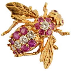 Bee Brooch with Rubies and Diamonds