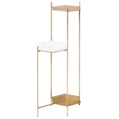 BEE Contemporary Side Table in Brass and Marble by Ries