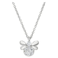 Luxle Bee Diamond Pendant Necklace in 18K White Gold