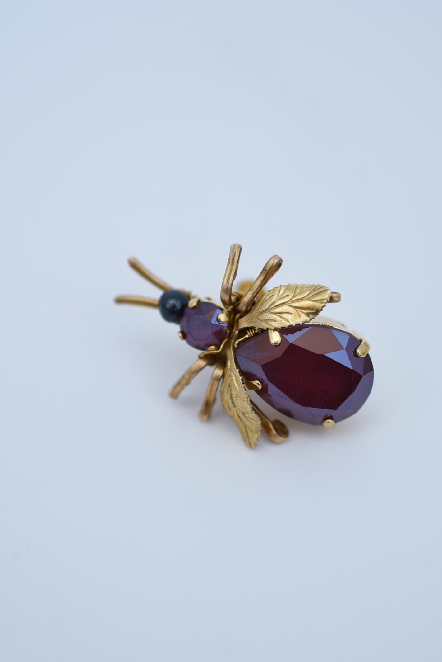 Artisan bee ear clip  / vintage jewelry , 1970's vintage parts For Sale