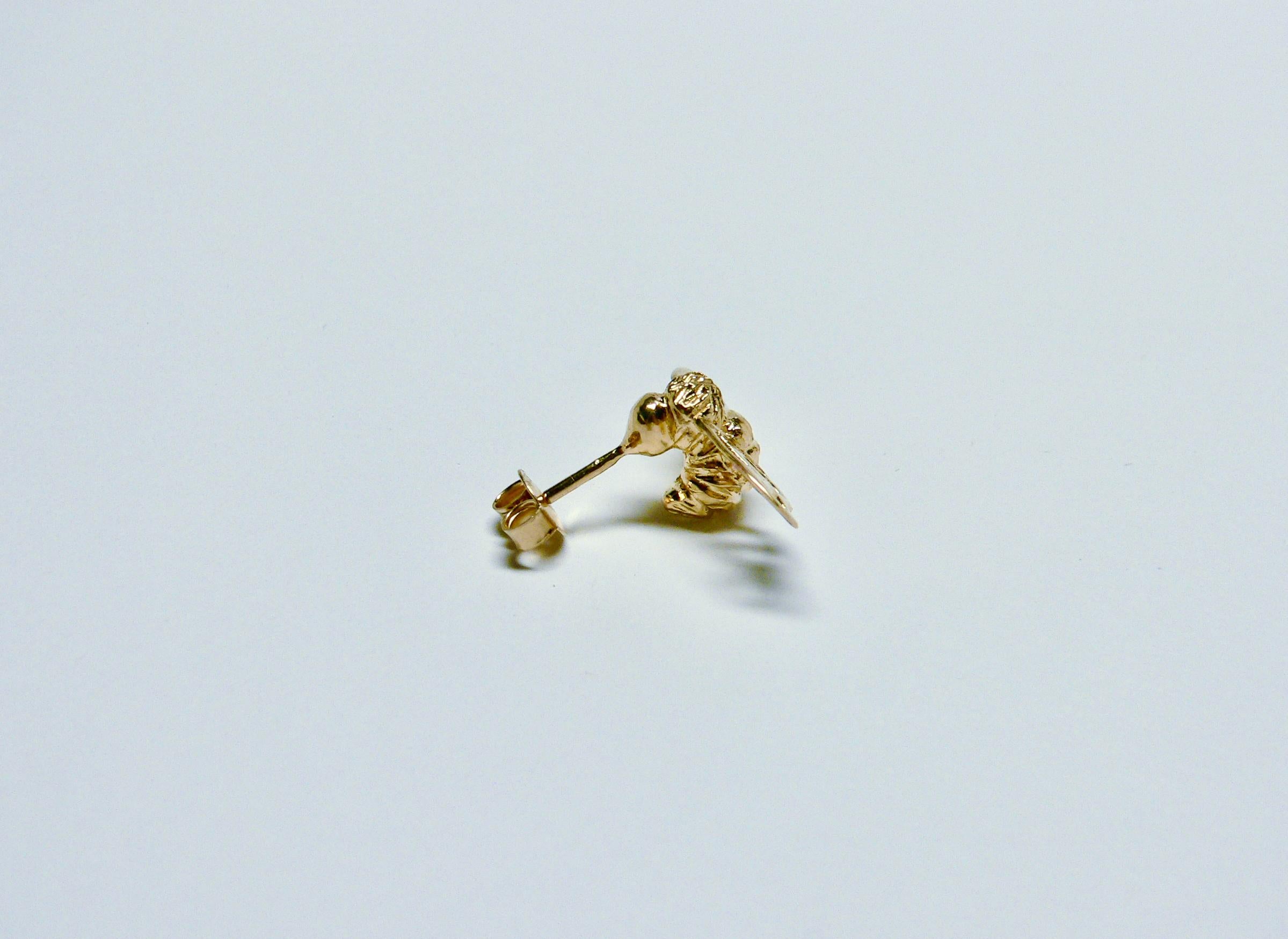 Bee Earring 'A Bee on You', Sterling Silver with 18 Karat Gold-Plate In New Condition For Sale In Tokyo, JP