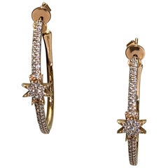 Bee Goddess 14 Karat Rose Gold, 0.77 Carat Diamond Venus Star Earrings