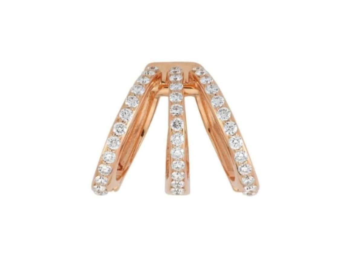 Bee Goddess 14k Rose Gold/White Baguette Diamond Ear Cuff In New Condition For Sale In West Hollywood, CA