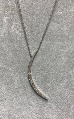 Bee Goddess 14 Karat White Gold 0.75 Carat Diamond Crescent Necklace