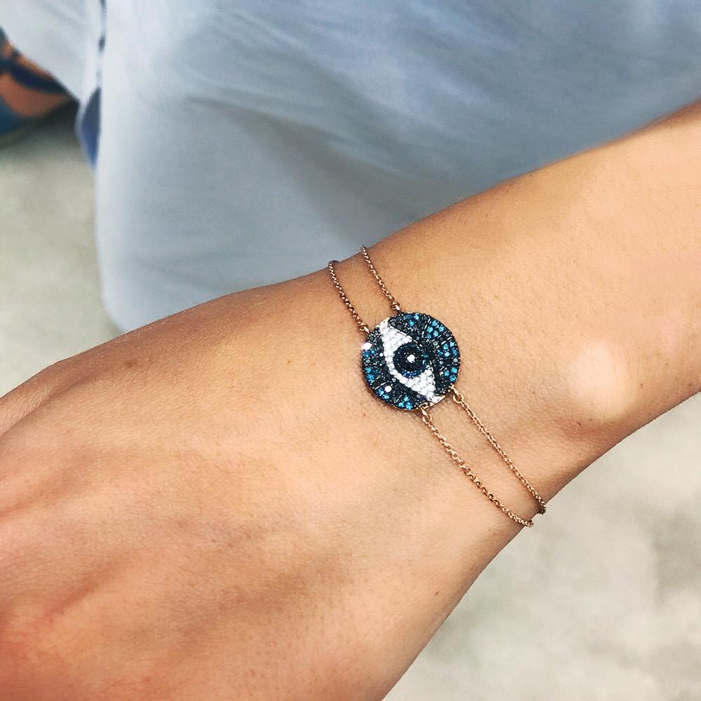 A talisman of awakening and new beginnings, the Eye Light Bracelet is a contemporary and mystical design take on the timeless eye symbol. An expressive piece for the curious and creative; it gifts the wearer a new outlook and the inspiration to turn