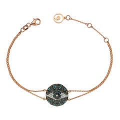Bee Goddess Rose Gold Black and Blue Diamond Eye Light Bracelet