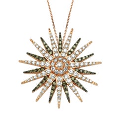 Bee Goddess Rose Gold White and Brown Diamond Jardin Star Necklace