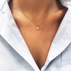 Bee Goddess Rose Gold White Diamond Venus Star Necklace
