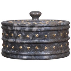 Vintage Bee Motif Candy Dish – Grey and Black Marble