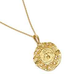Susan Lister Locke Bee Pendant in 18 Karat Yellow Gold with Diamonds