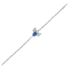 Bee Sapphire and Diamond Bracelet in 18K White Gold