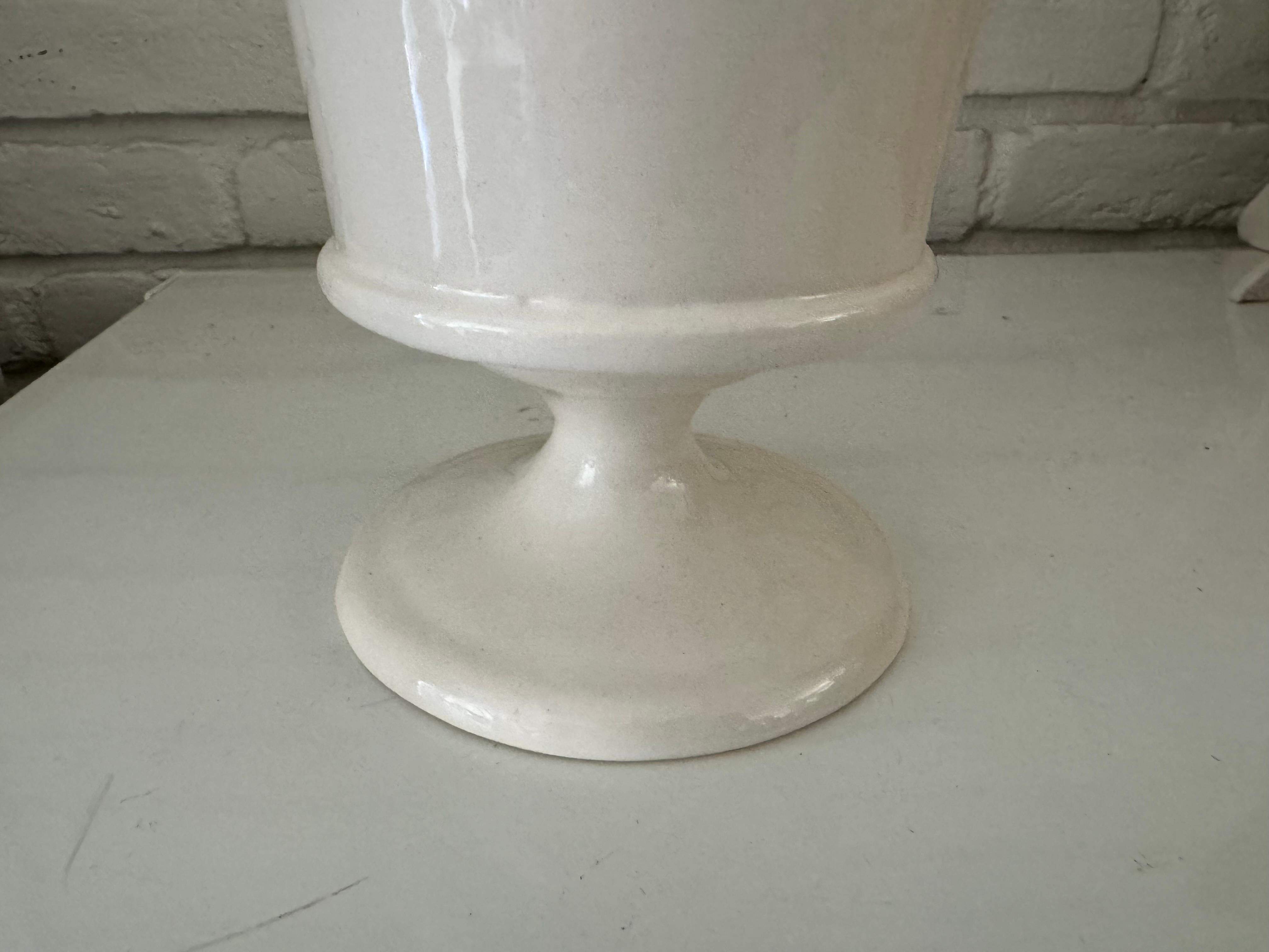 Handmade sculpted bee  vase with glossy soft white glaze. Imagine this full of flowers !