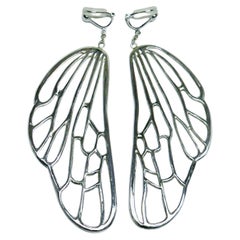 Bee Wing a Pair of Clip-on Earring, Sterling Silver