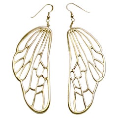 Bee Wing a Pair of Earring, Sterling Silver with 18 Karat Gold-Plated