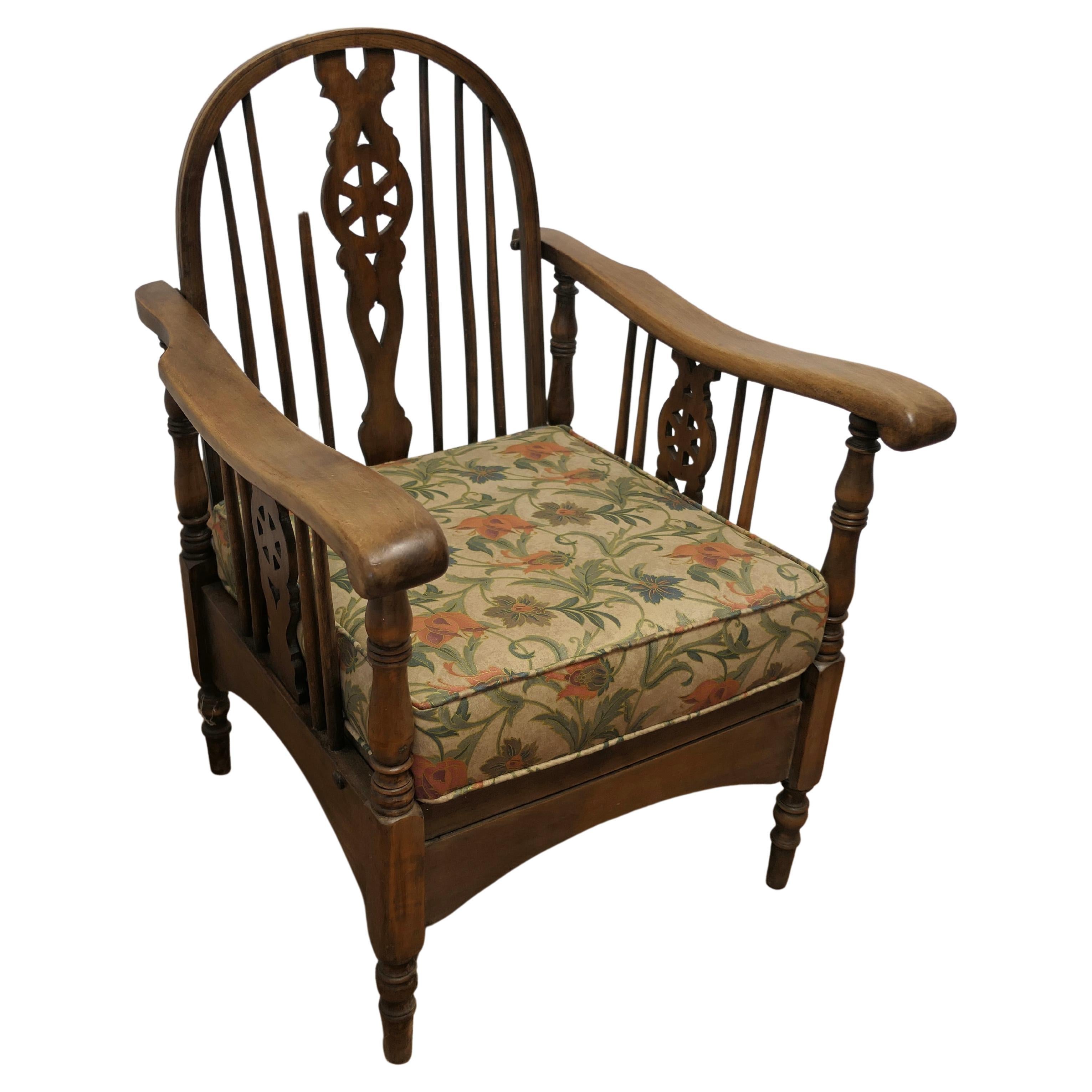 Beech and Ash Wheel Back Reclining Chair    For Sale