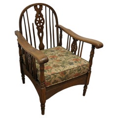 Used Beech and Ash Wheel Back Reclining Chair   