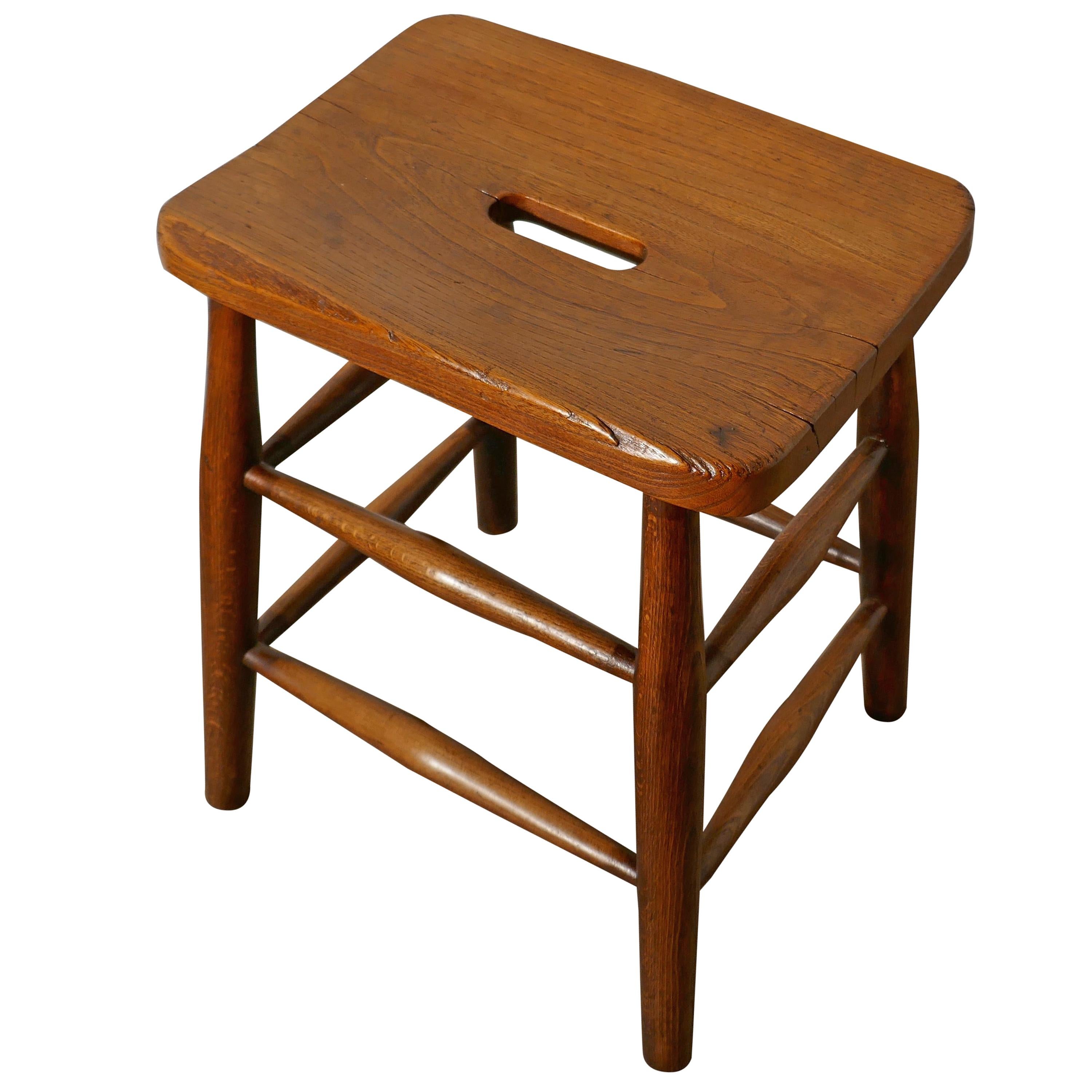 Beech and Elm Farmhouse Kitchen Stool For Sale