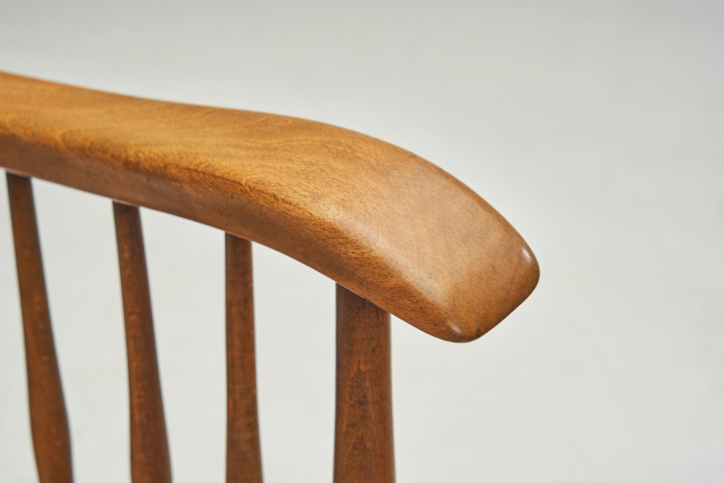 Beech and Reed Armchair by Arno Lambrecht for WK Möbel, Germany 1950s For Sale 8