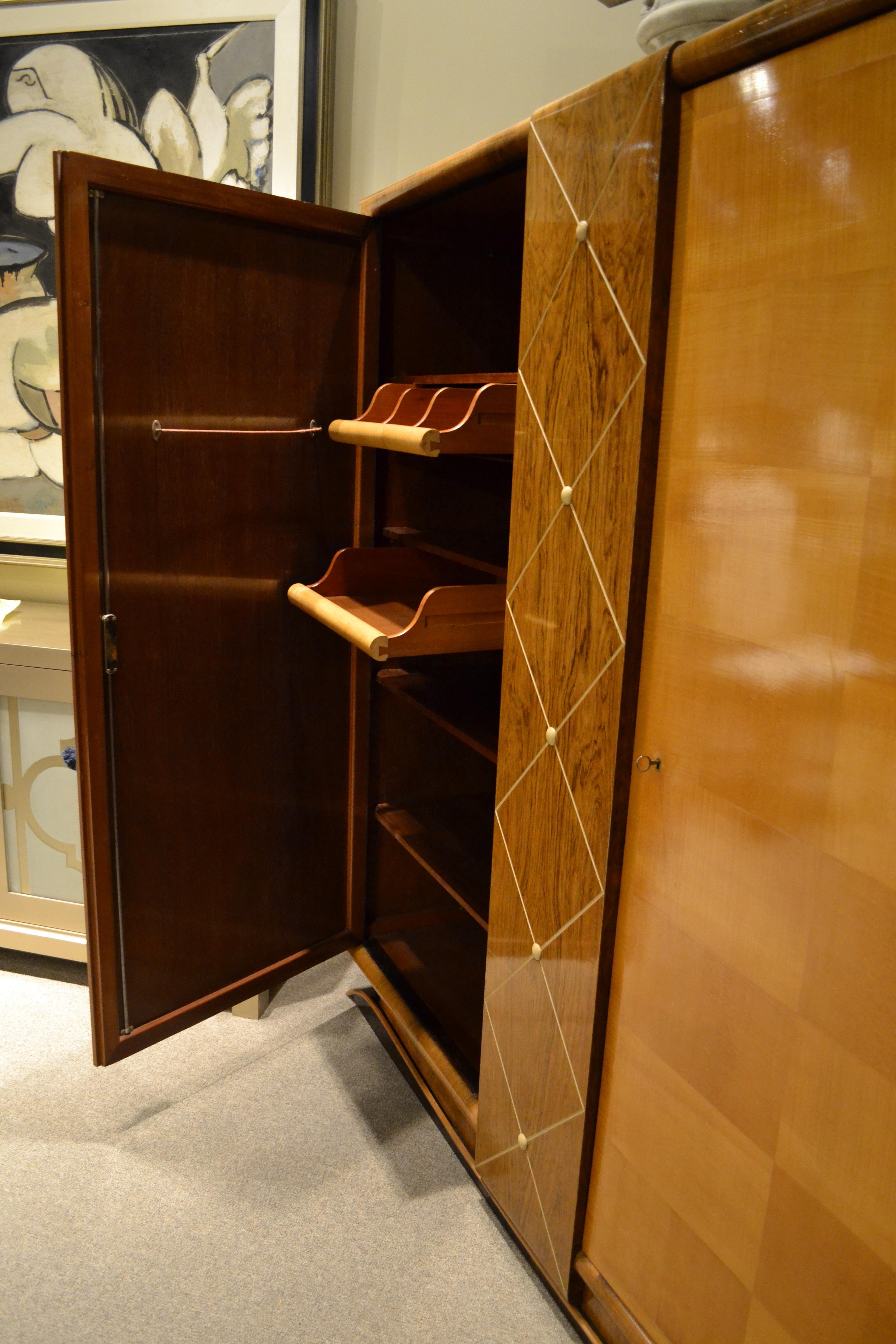 Beech and Rosewood Scandinavian Art Deco Cabinet, 1940s In Good Condition In Chicago, IL