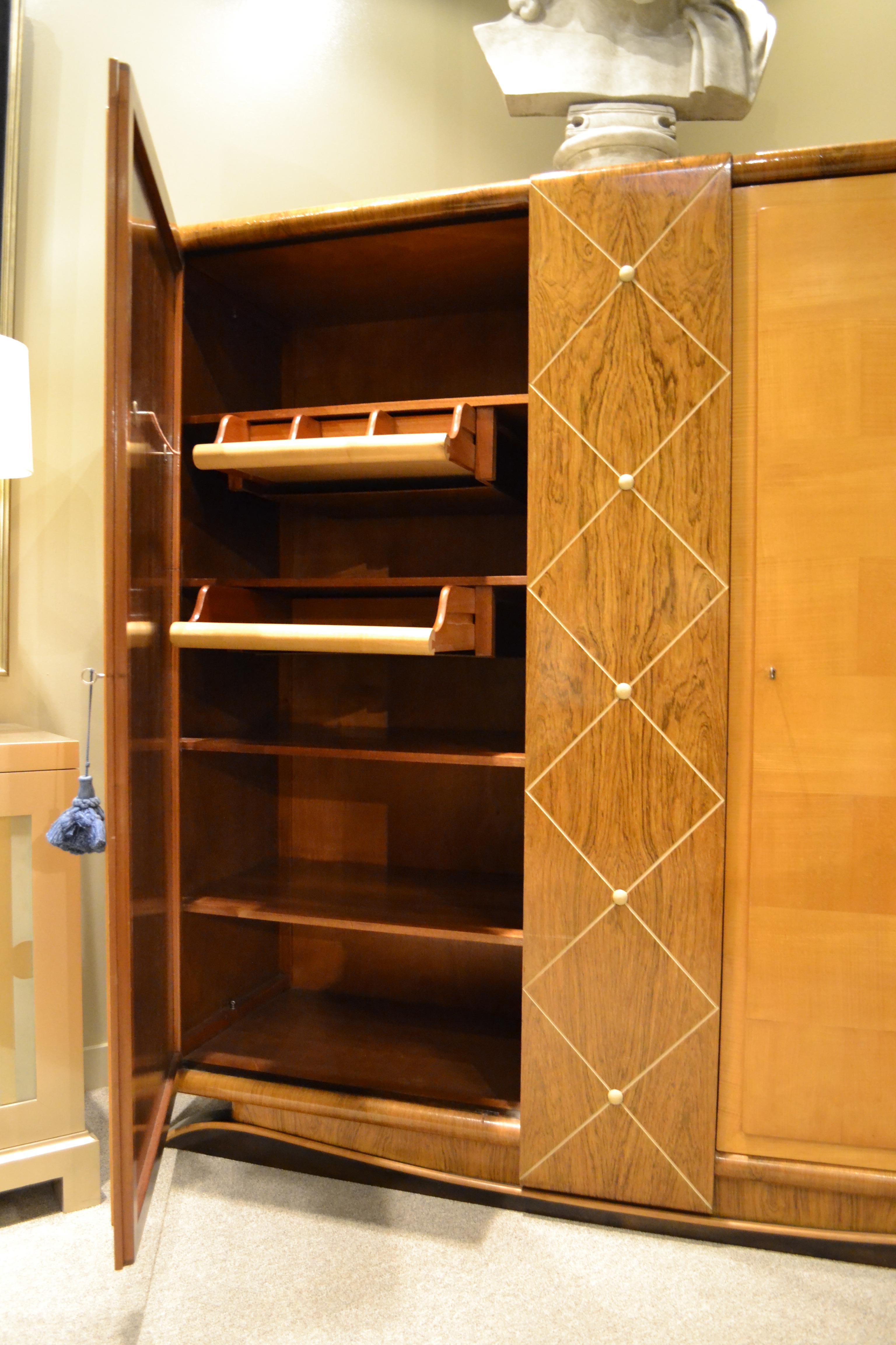 20th Century Beech and Rosewood Scandinavian Art Deco Cabinet, 1940s