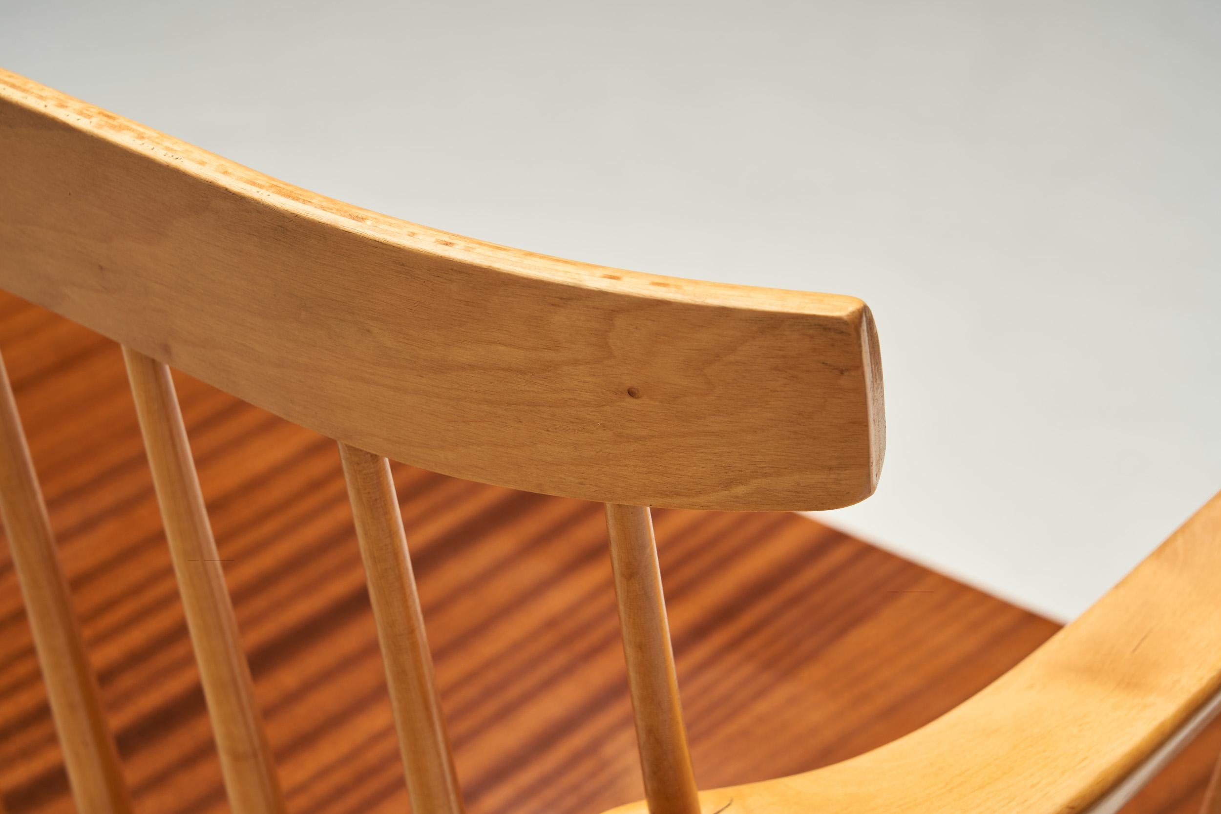 Panchina in legno di Beeche e Teak, Europa, metà del XX secolo in vendita 6