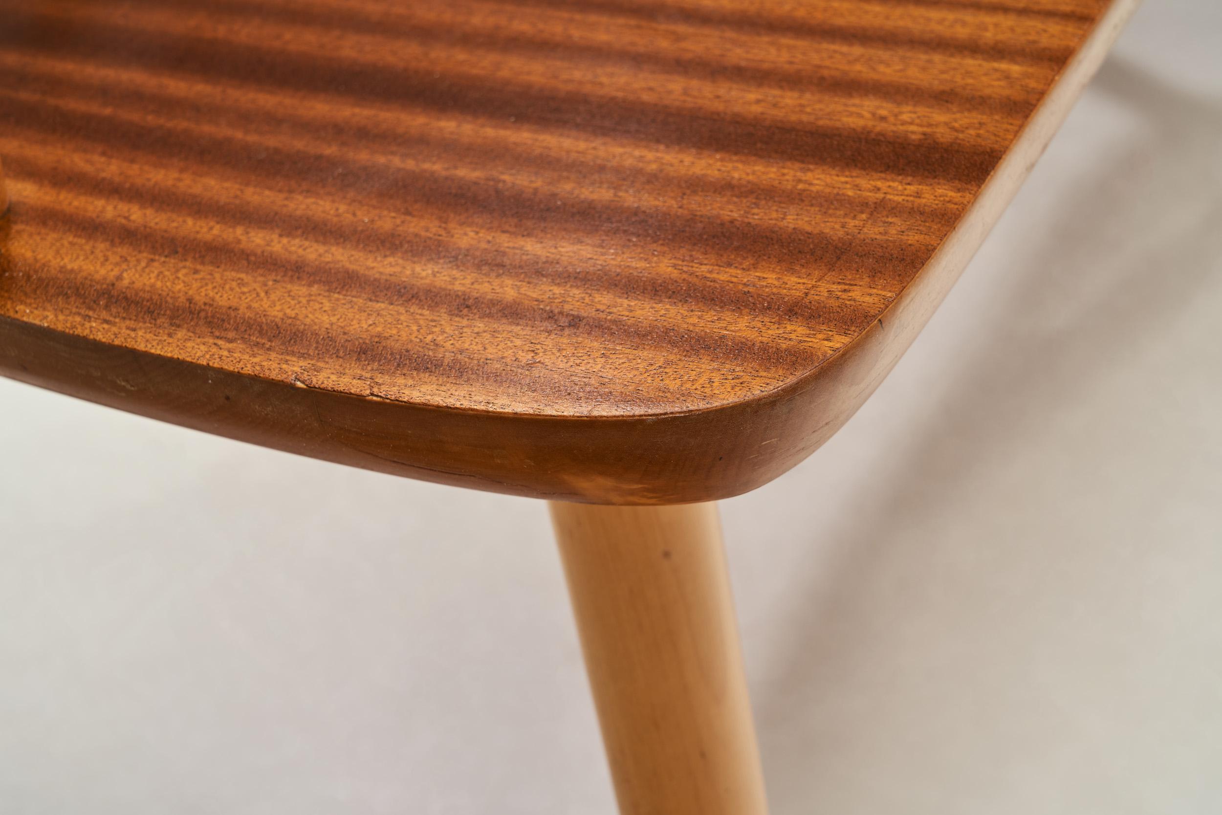 Panchina in legno di Beeche e Teak, Europa, metà del XX secolo in vendita 3