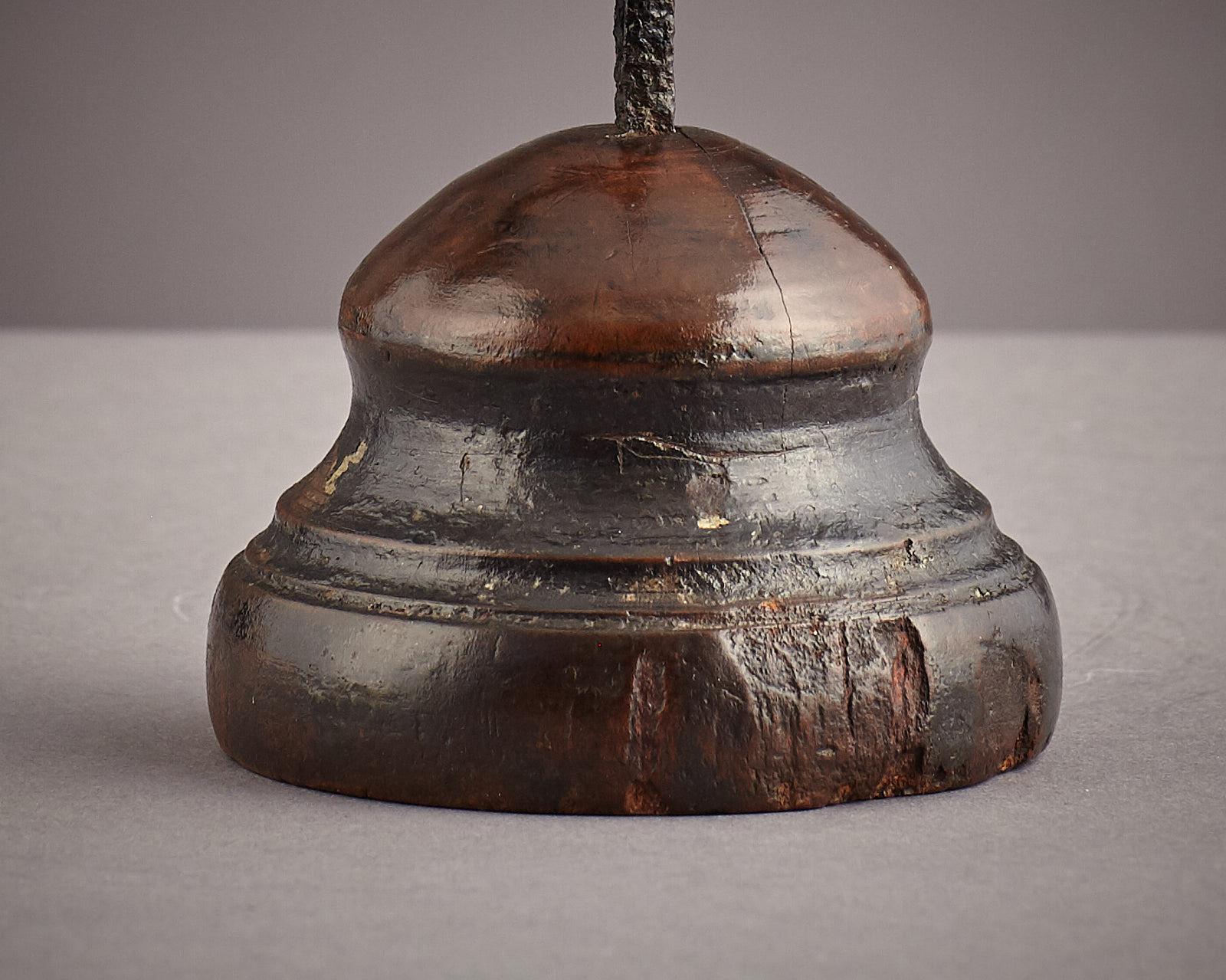British Beech and Wrought Iron Rushnip, English, circa 1800-1820 For Sale