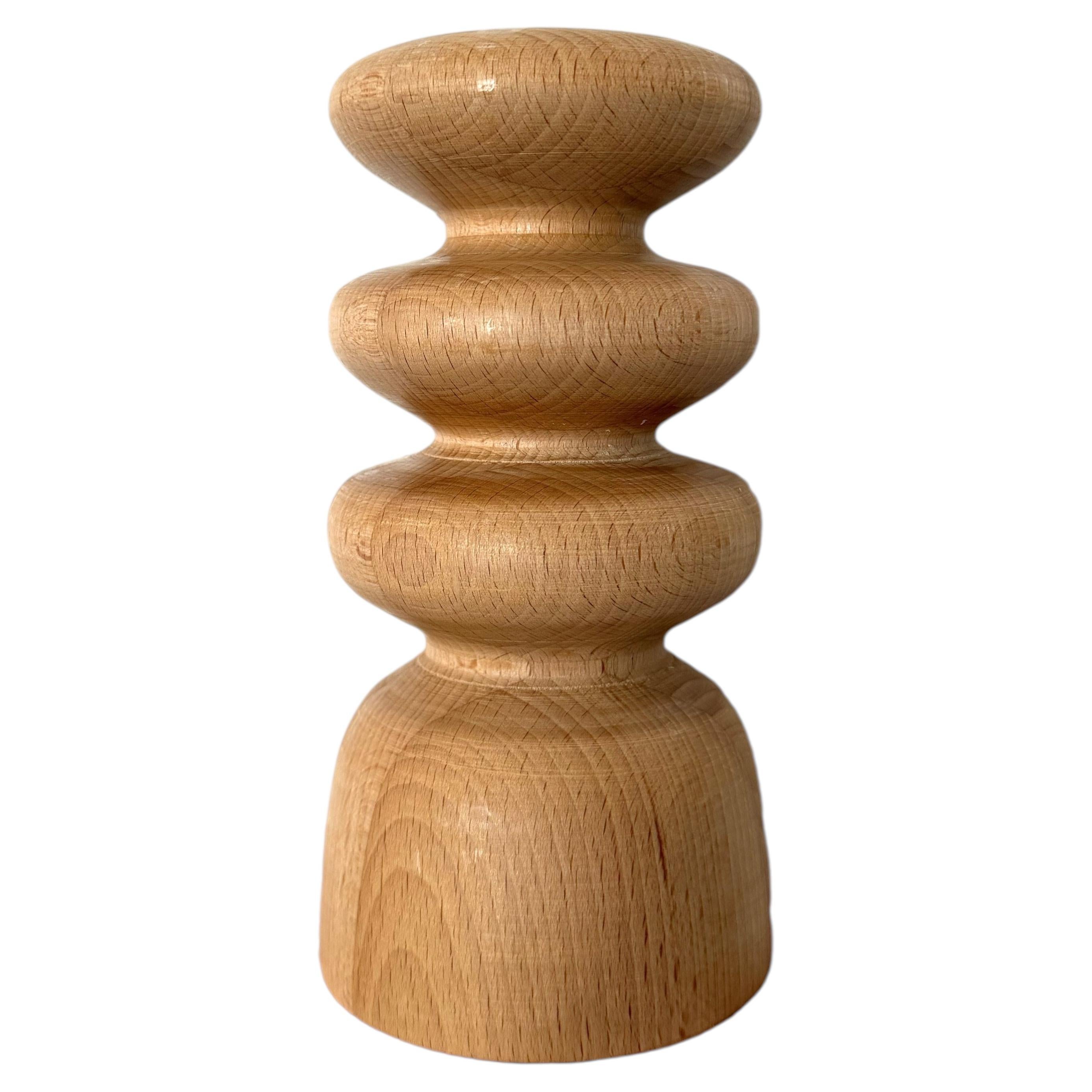 Beech, Bougeoir 1 Candlestick by Romain des Bois For Sale