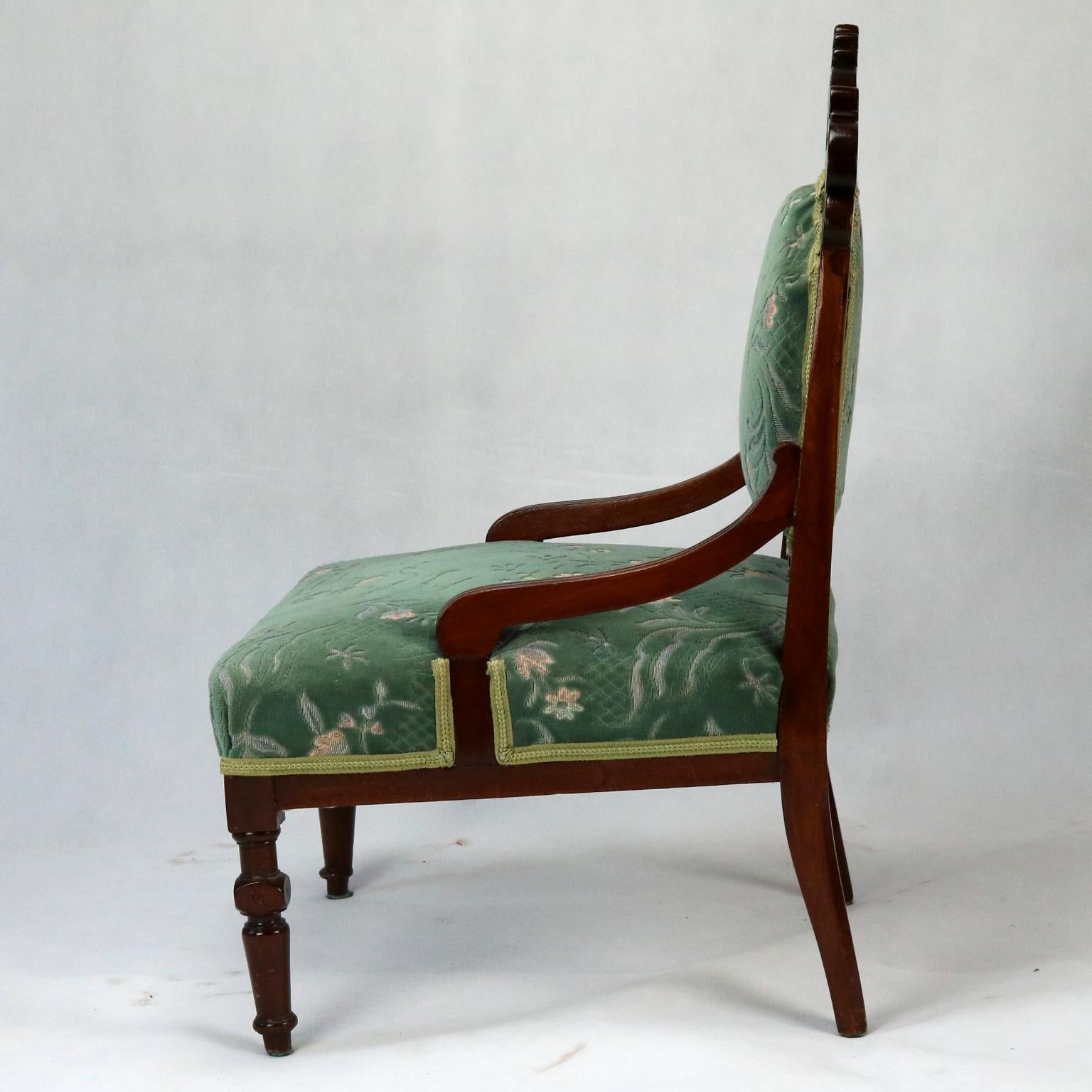 Hand-Carved Beech Carved Armchairs, Late 19th Century For Sale