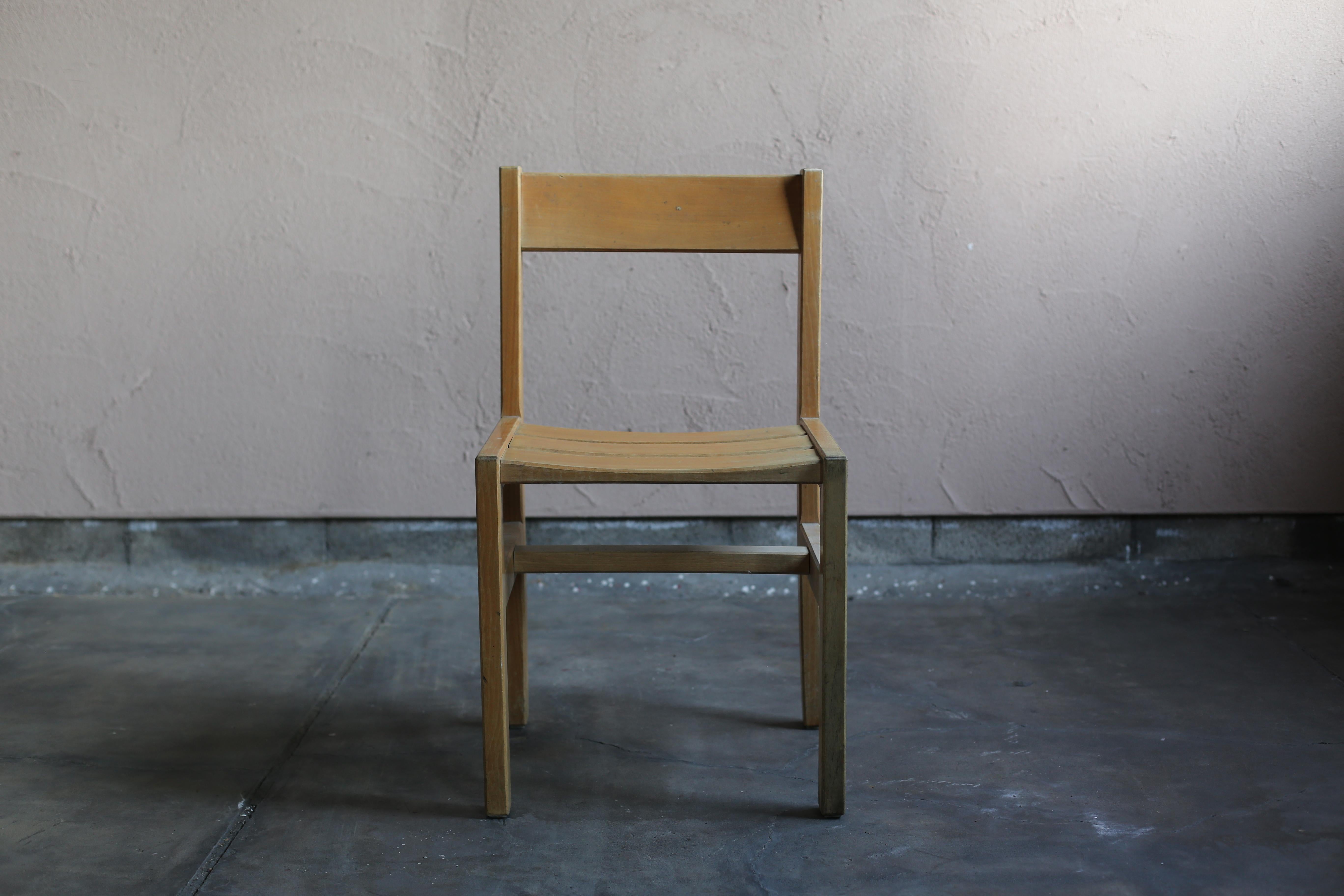 French Beech chairs by André Sornay For Sale