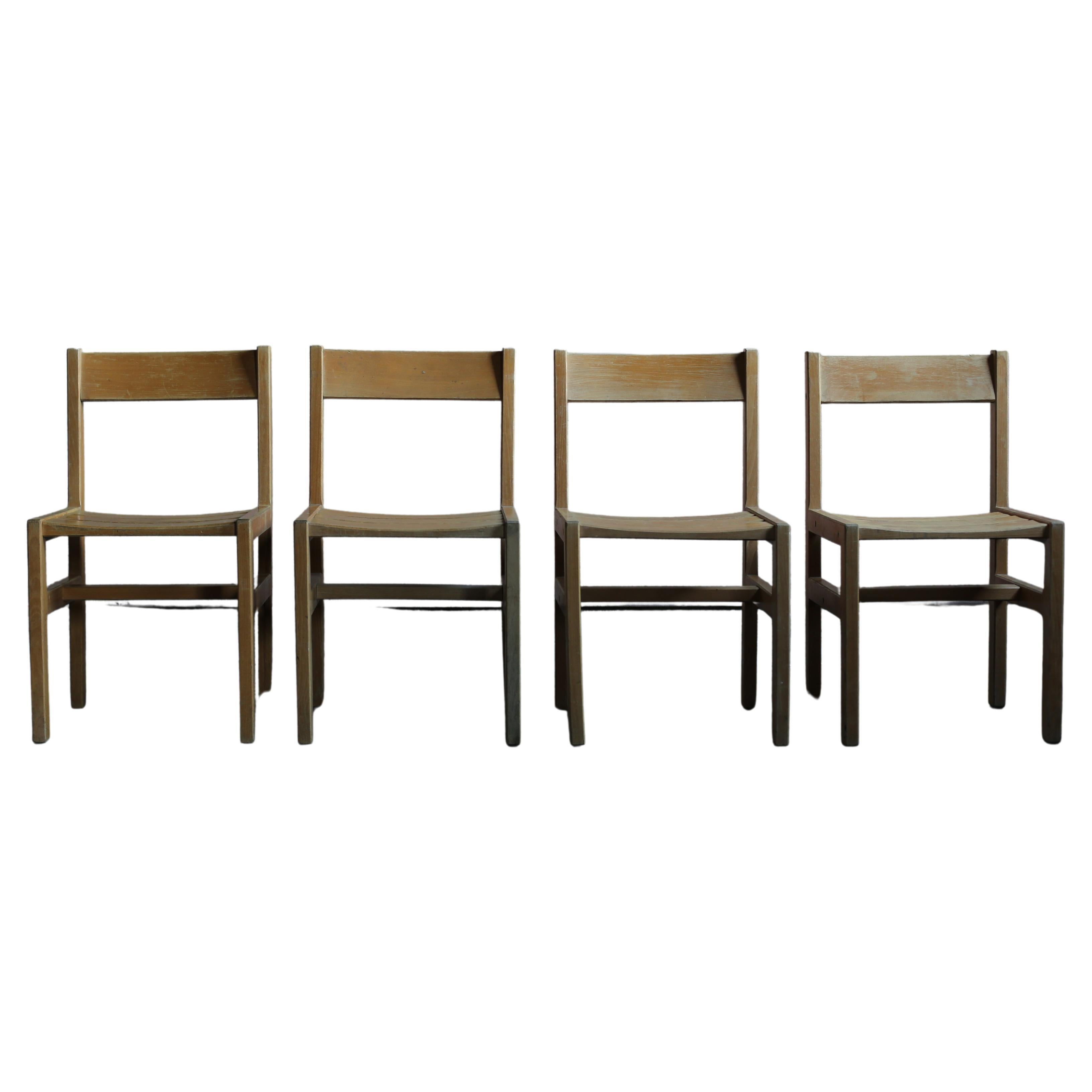 Beech chairs by André Sornay