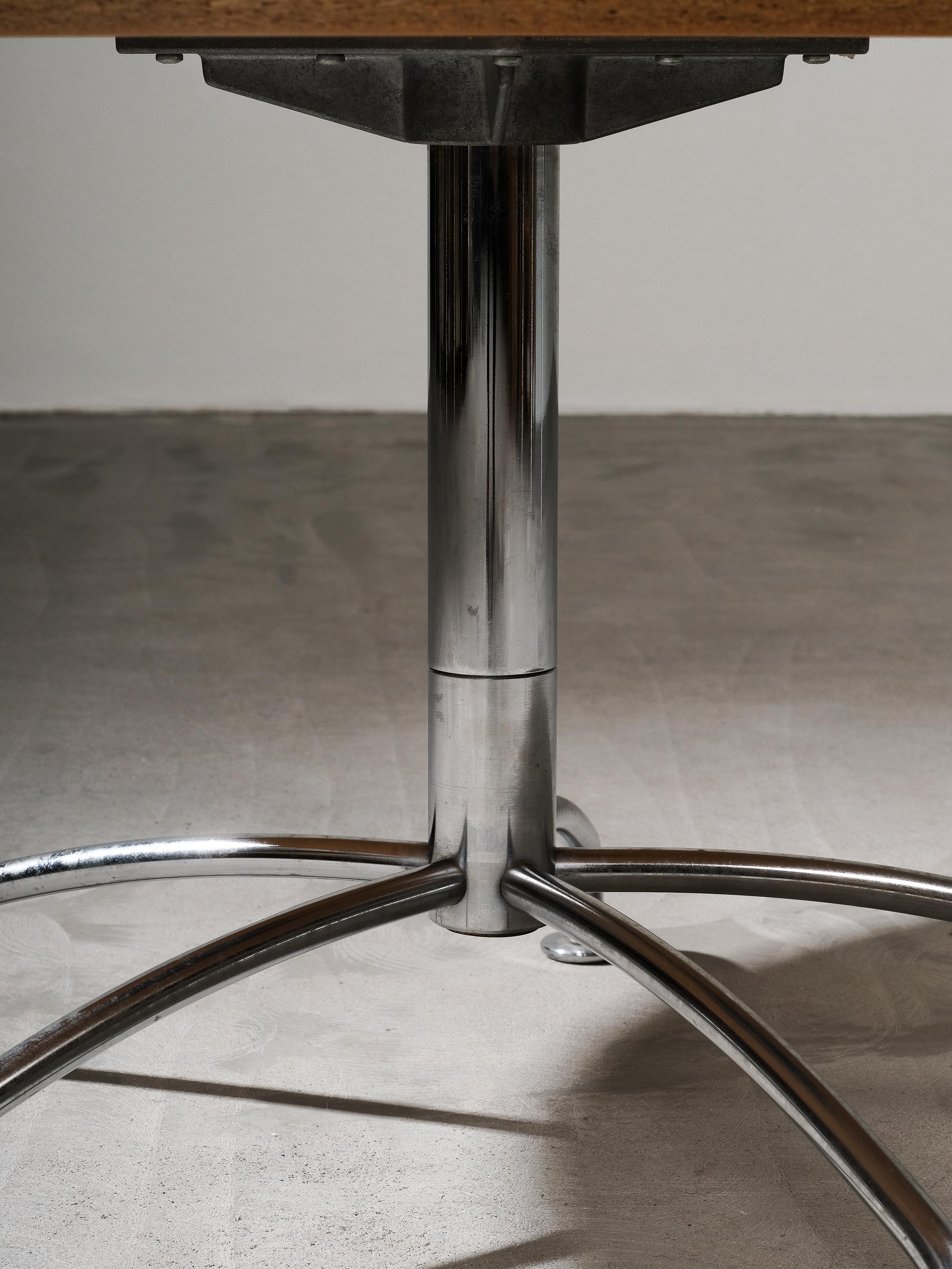 Beech & Chrome Round Coffee Table by Jens Ammundsen for Fritz Hansen, 1990s For Sale 3