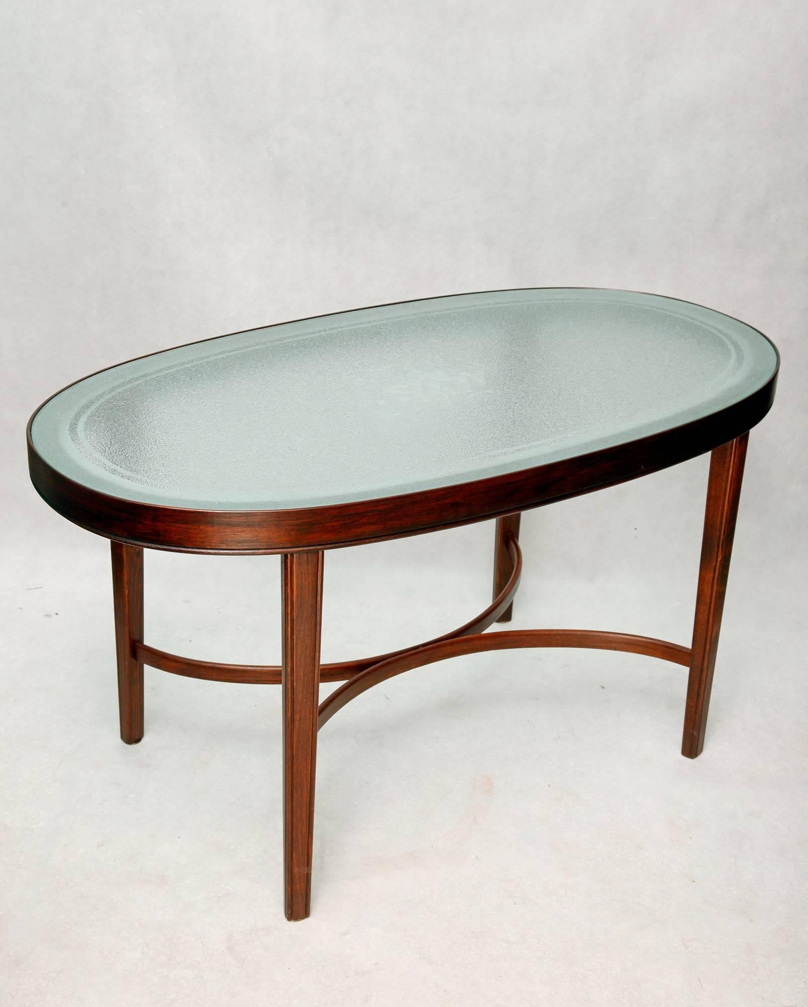 Romantic Beech Coffee Table with a Glass Top, Denmark, 1940s For Sale