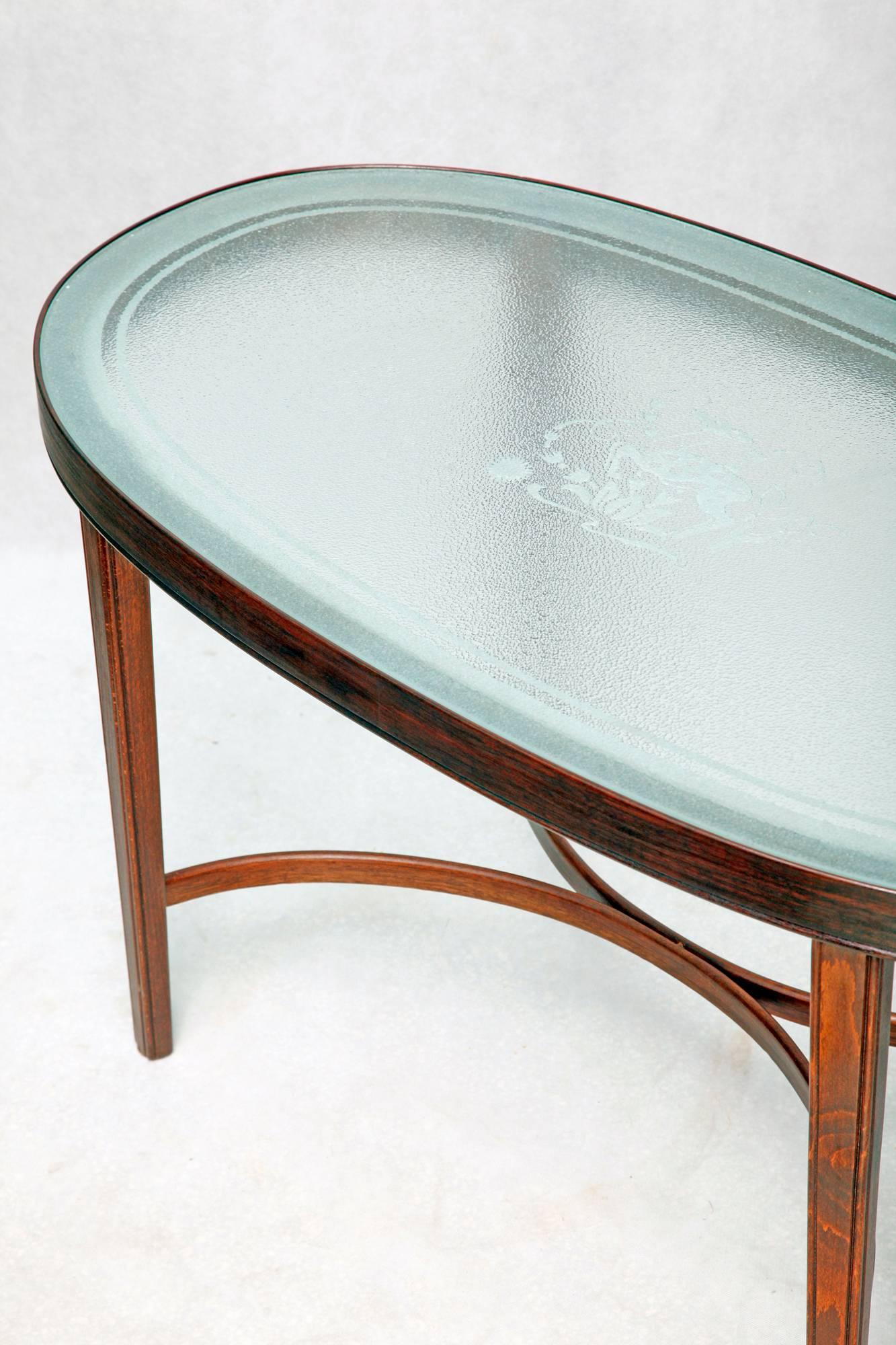 Beech Coffee Table with a Glass Top, Denmark, 1940s For Sale 2