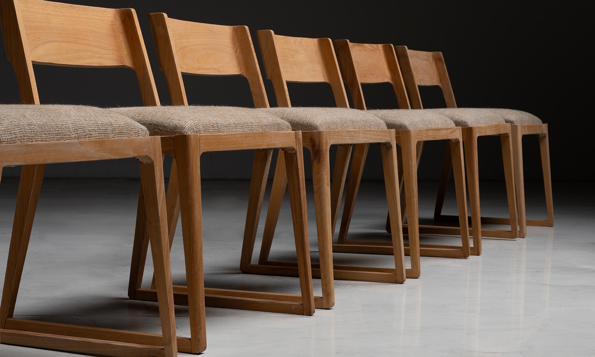 Beech Dining Chairs, Spain circa 1970 In Good Condition For Sale In Culver City, CA