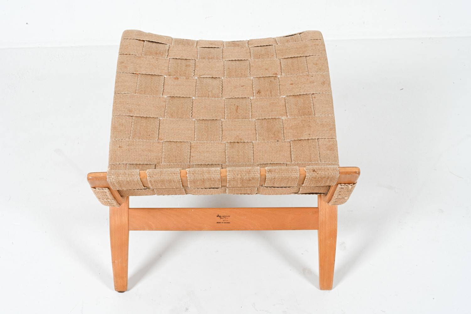 Beech 'Eva' Chair and Footstool by Bruno Mathsson, 1970's For Sale 4