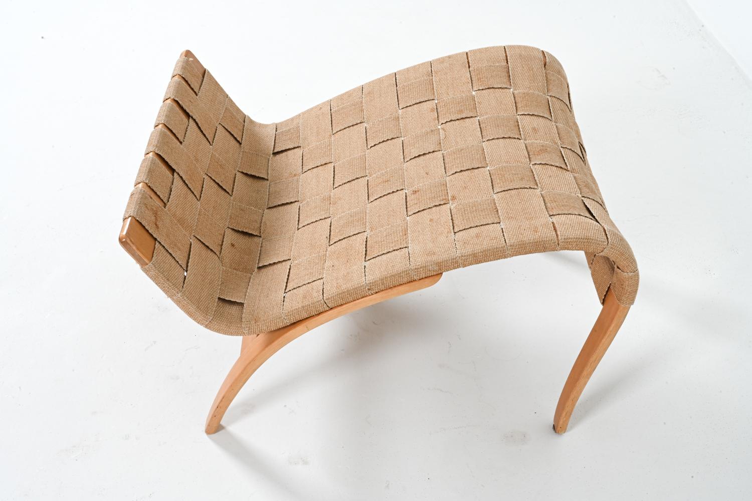 Beech 'Eva' Chair and Footstool by Bruno Mathsson, 1970's For Sale 7