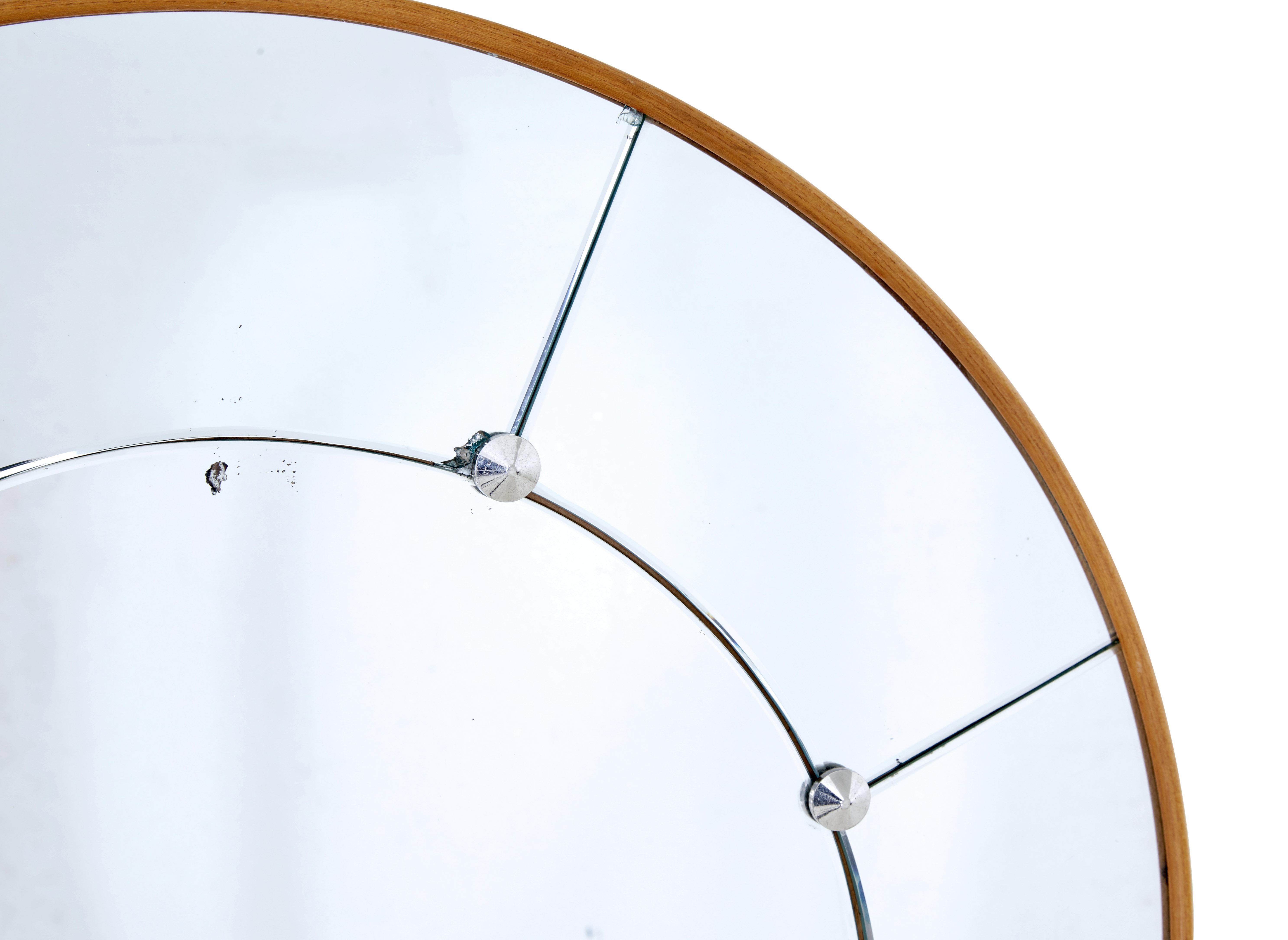 Swedish Beech Mid 20th Century Arched Wall Mirror