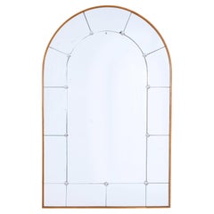 Beech Mid 20th Century Arched Wall Mirror