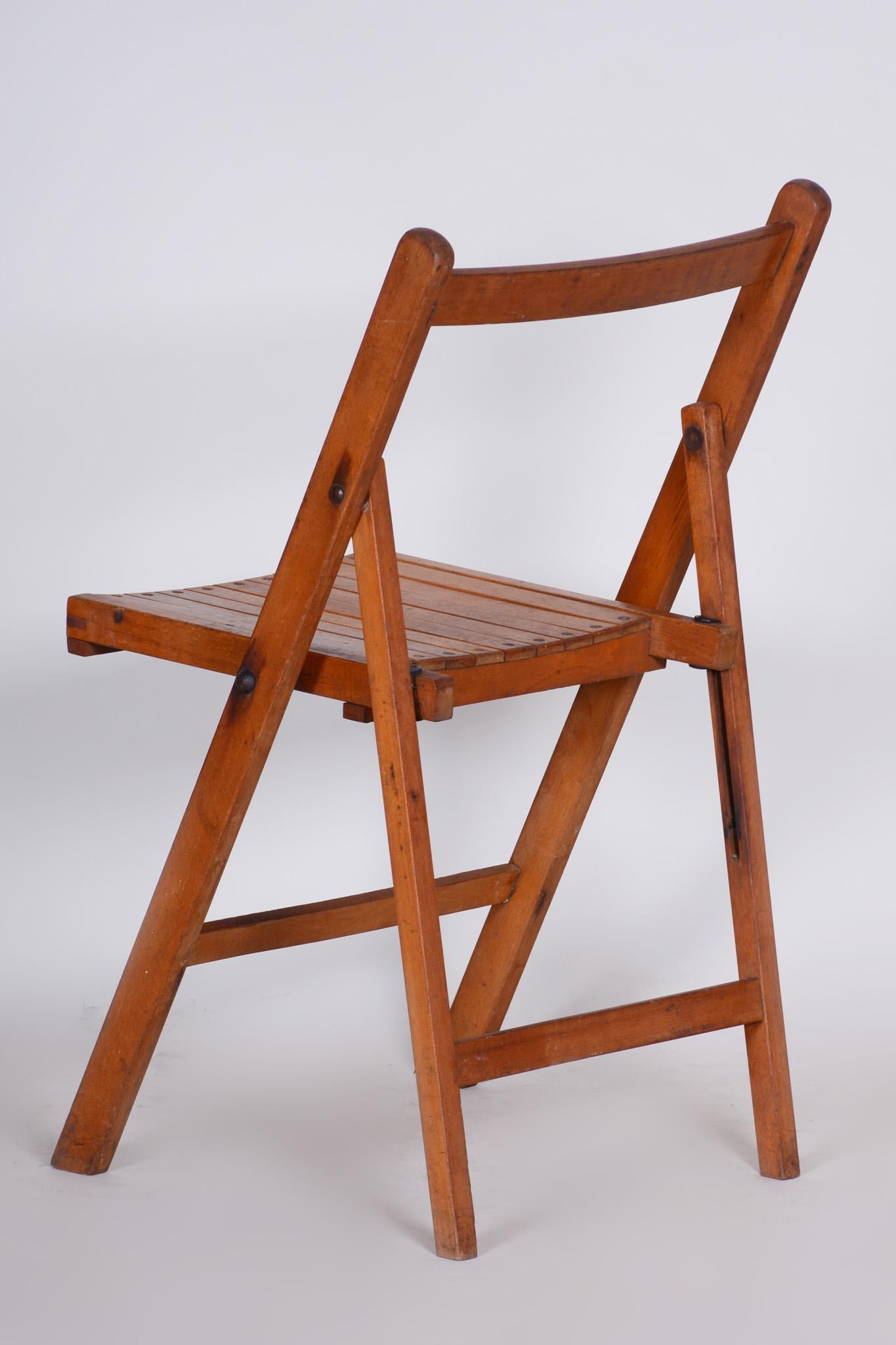 Mid-Century-Stühle aus Buchenholz, 3 Stück, 1950er Jahre, gut erhaltener Zustand im Angebot 4