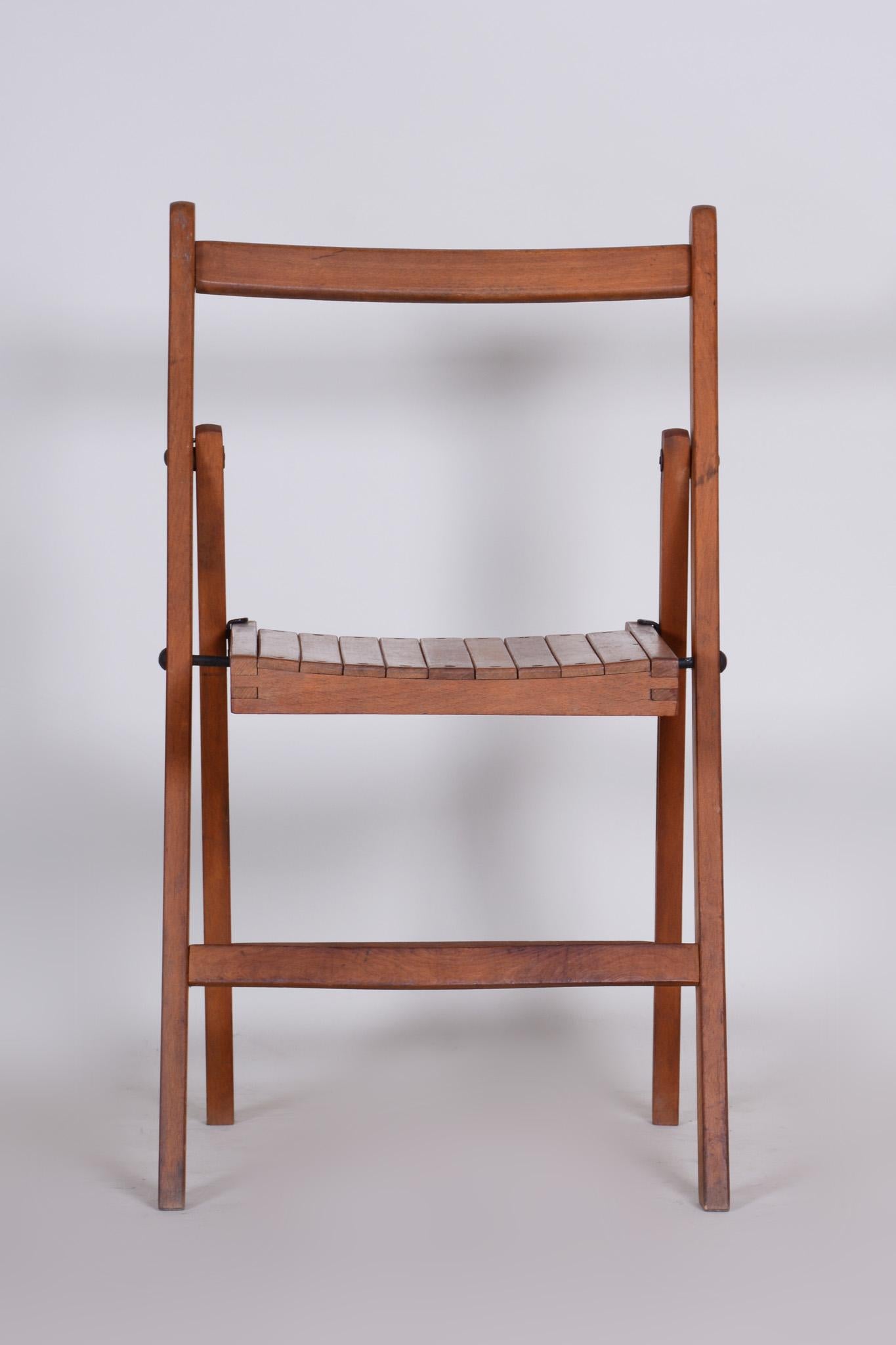 Mid-Century-Stühle aus Buchenholz, 3 Stück, 1950er Jahre, gut erhaltener Zustand im Angebot 1