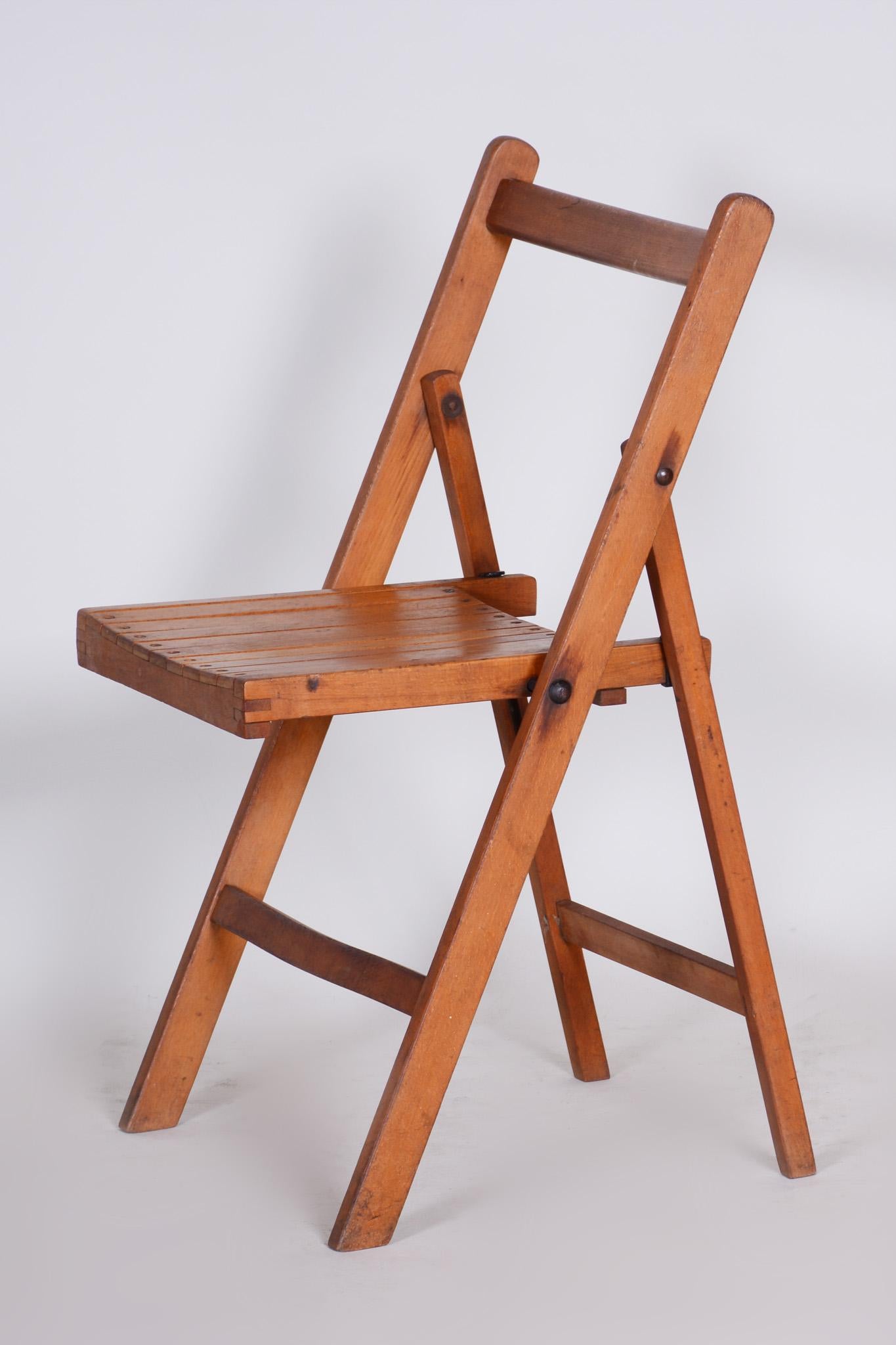 Mid-Century-Stühle aus Buchenholz, 3 Stück, 1950er Jahre, gut erhaltener Zustand im Angebot 2