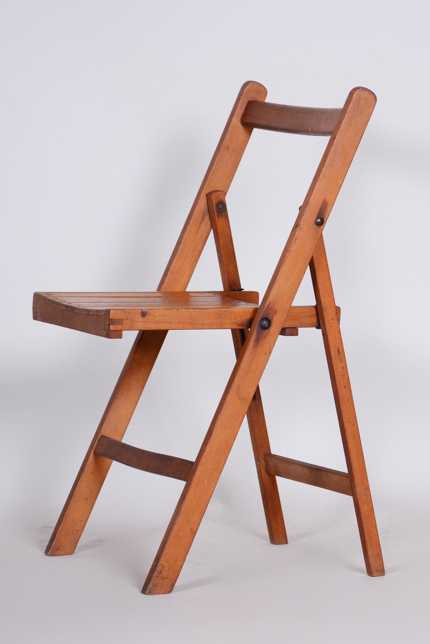 Mid-Century-Stühle aus Buchenholz, 3 Stück, 1950er Jahre, gut erhaltener Zustand im Angebot 3