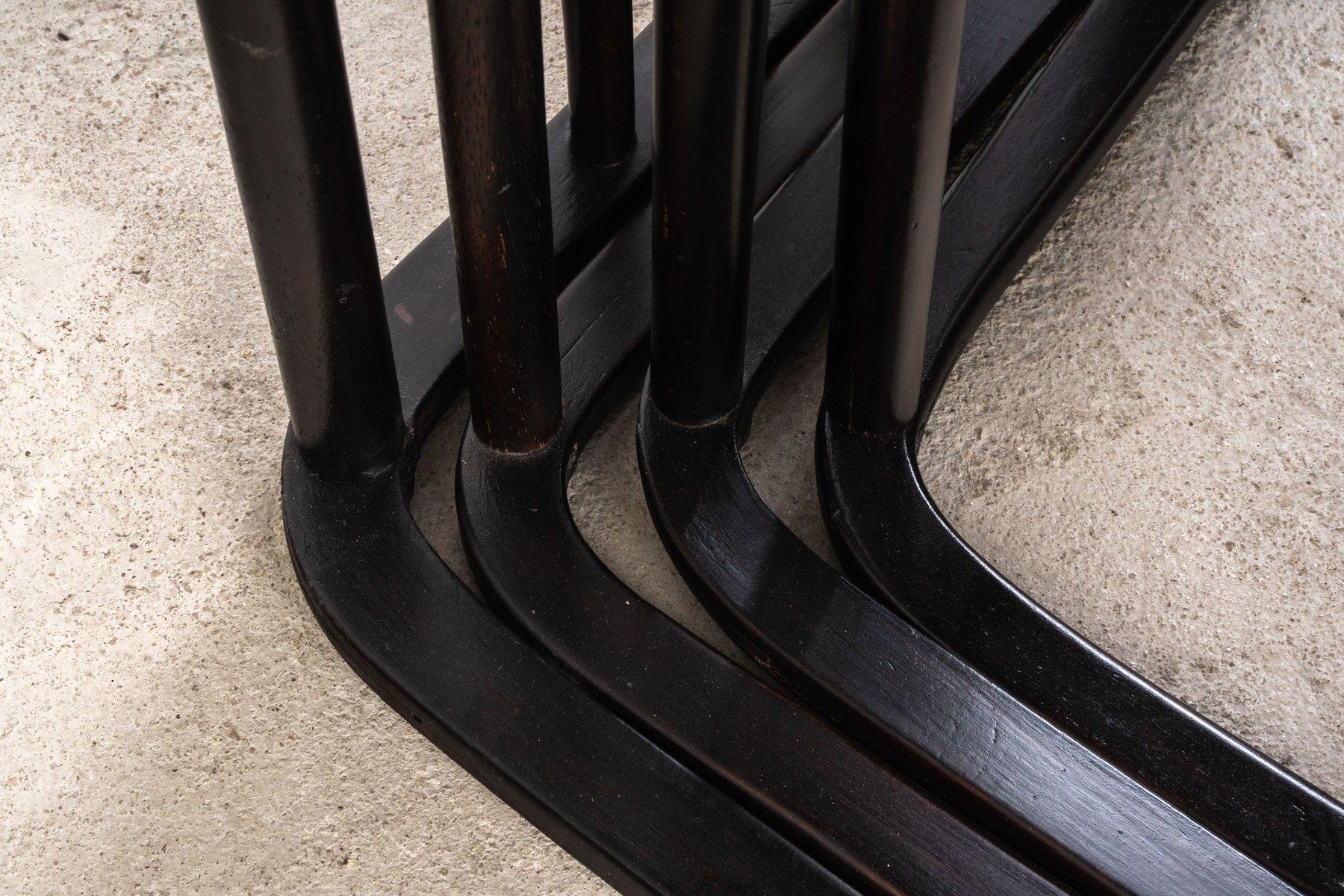 Beech Nesting Tables by Josef Hoffmann for Jacob & Josef Kohn, Set of 4 For Sale 9